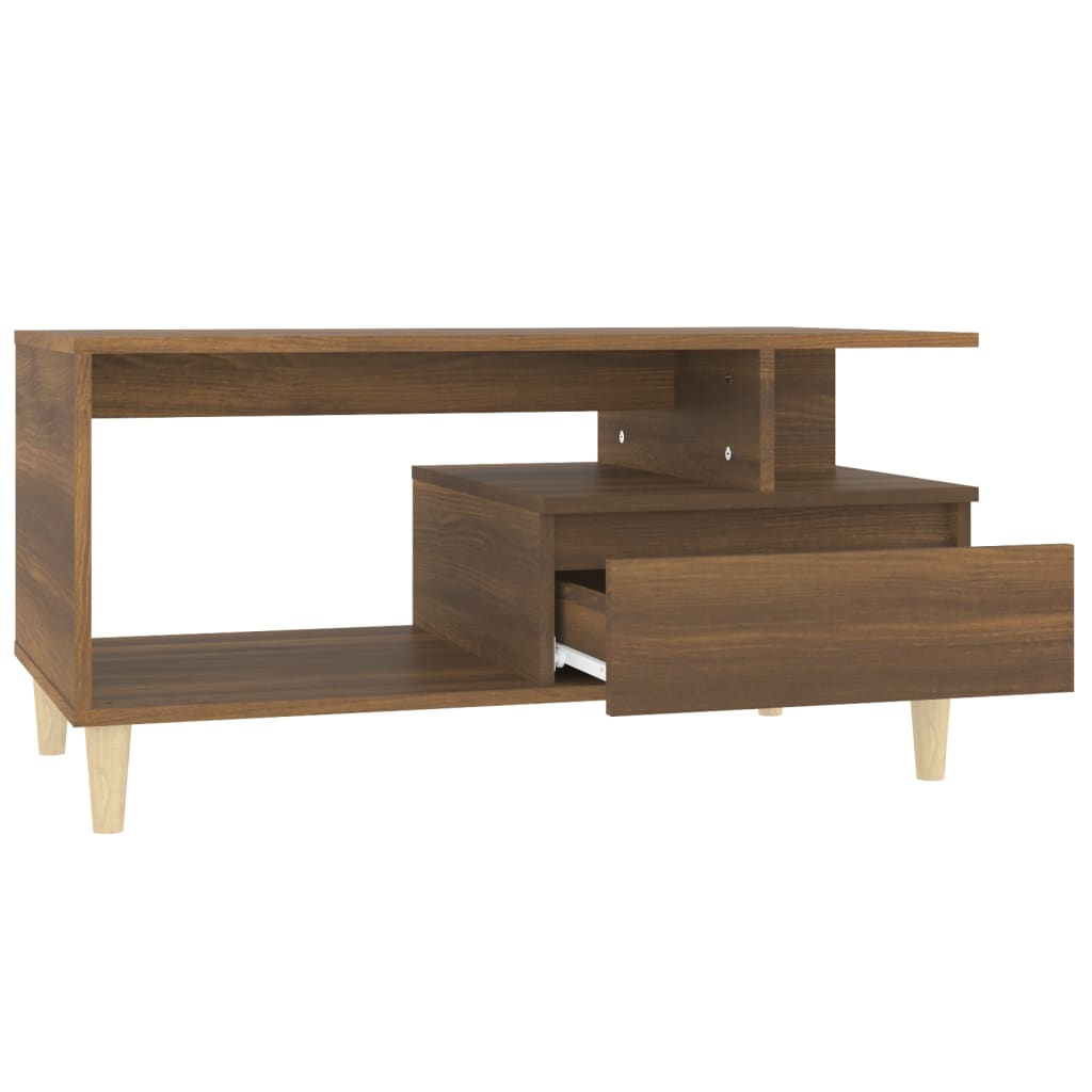 Tavolino Salotto Rovere Marrone 90x49x45 cm Legno Multistrato - homemem39