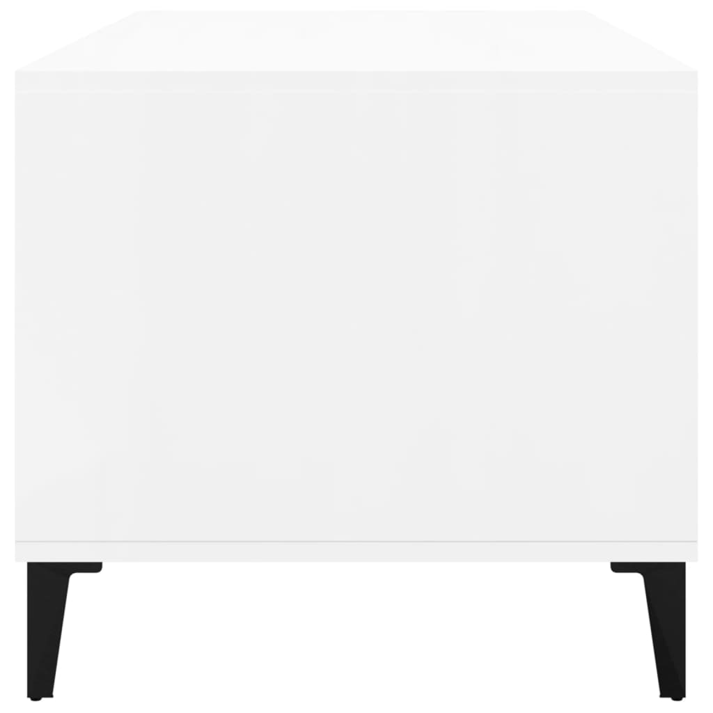 Tavolino da Salotto Bianco Lucido 90x49x45 cm Legno Multistrato - homemem39