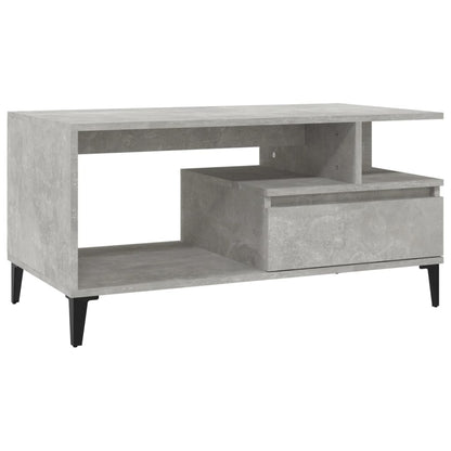 Tavolino Salotto Grigio Cemento 90x49x45 cm Legno Multistrato - homemem39