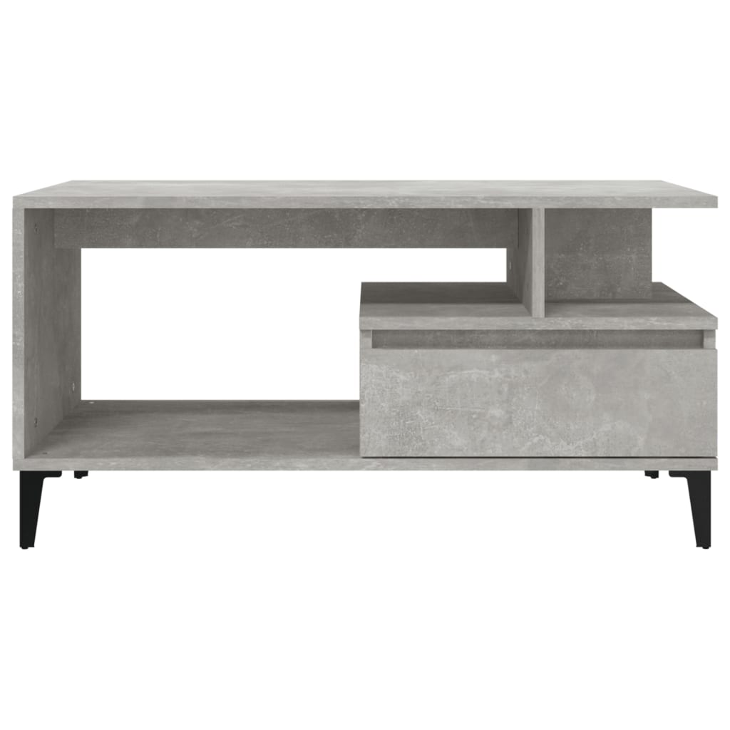 Tavolino Salotto Grigio Cemento 90x49x45 cm Legno Multistrato - homemem39