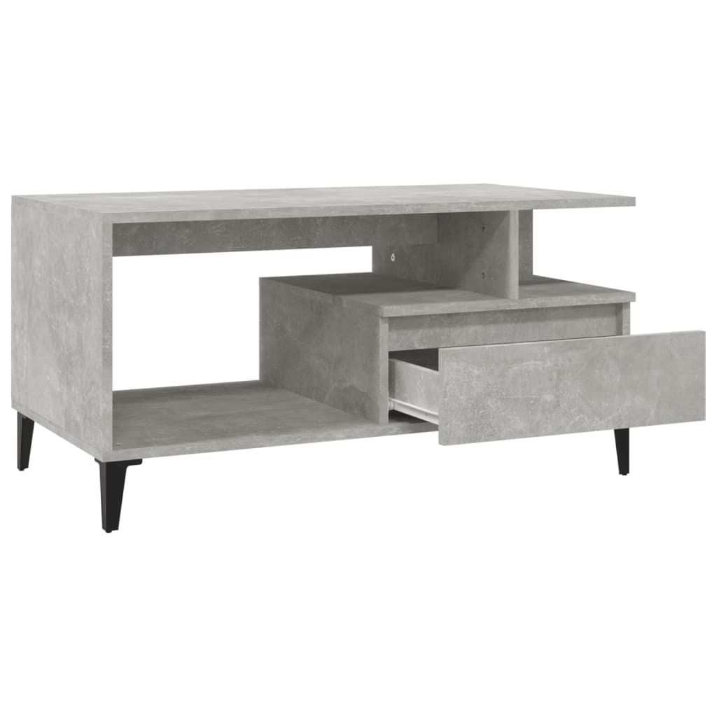 Tavolino Salotto Grigio Cemento 90x49x45 cm Legno Multistrato - homemem39