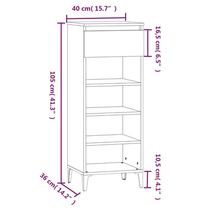 Scarpiera Nera 40x36x105 cm in Legno Multistrato - homemem39