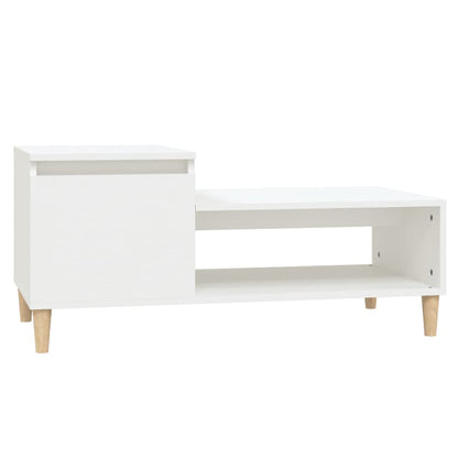 Tavolino da Salotto Bianco 100x50x45 cm in Legno Multistrato - homemem39