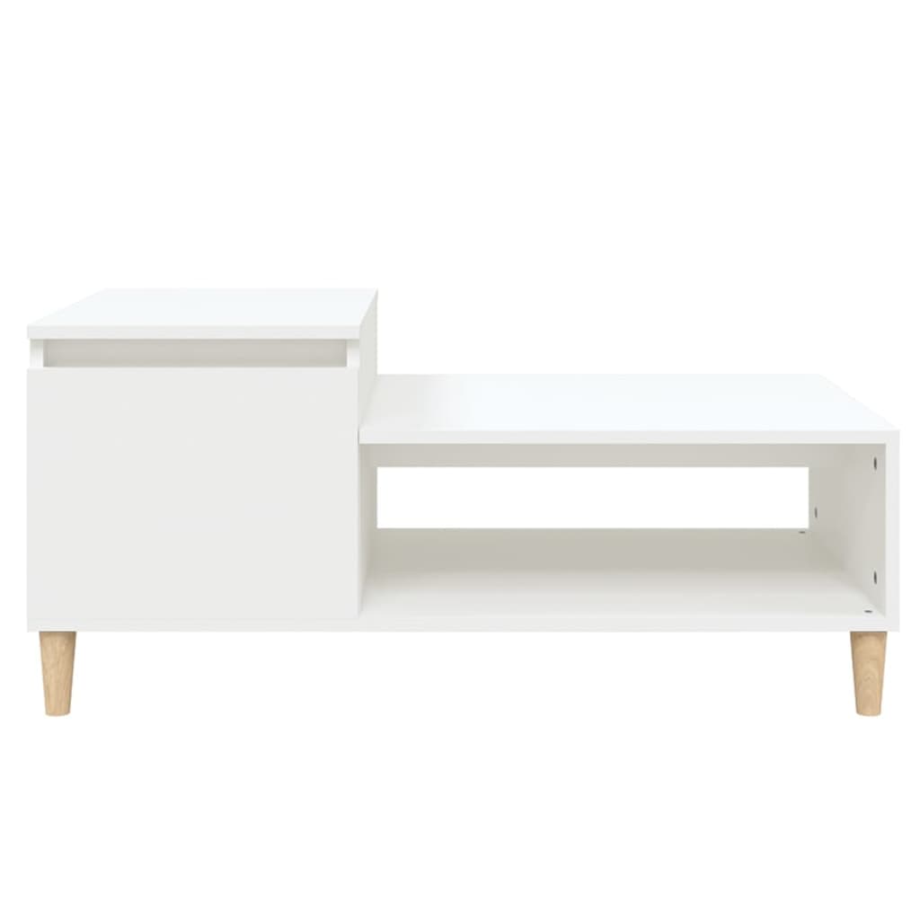 Tavolino da Salotto Bianco 100x50x45 cm in Legno Multistrato - homemem39