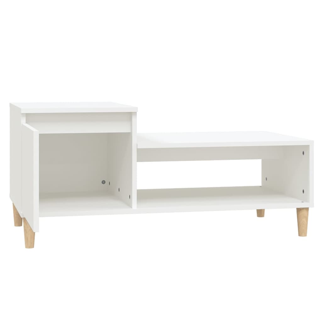 Tavolino da Salotto Bianco 100x50x45 cm in Legno Multistrato - homemem39