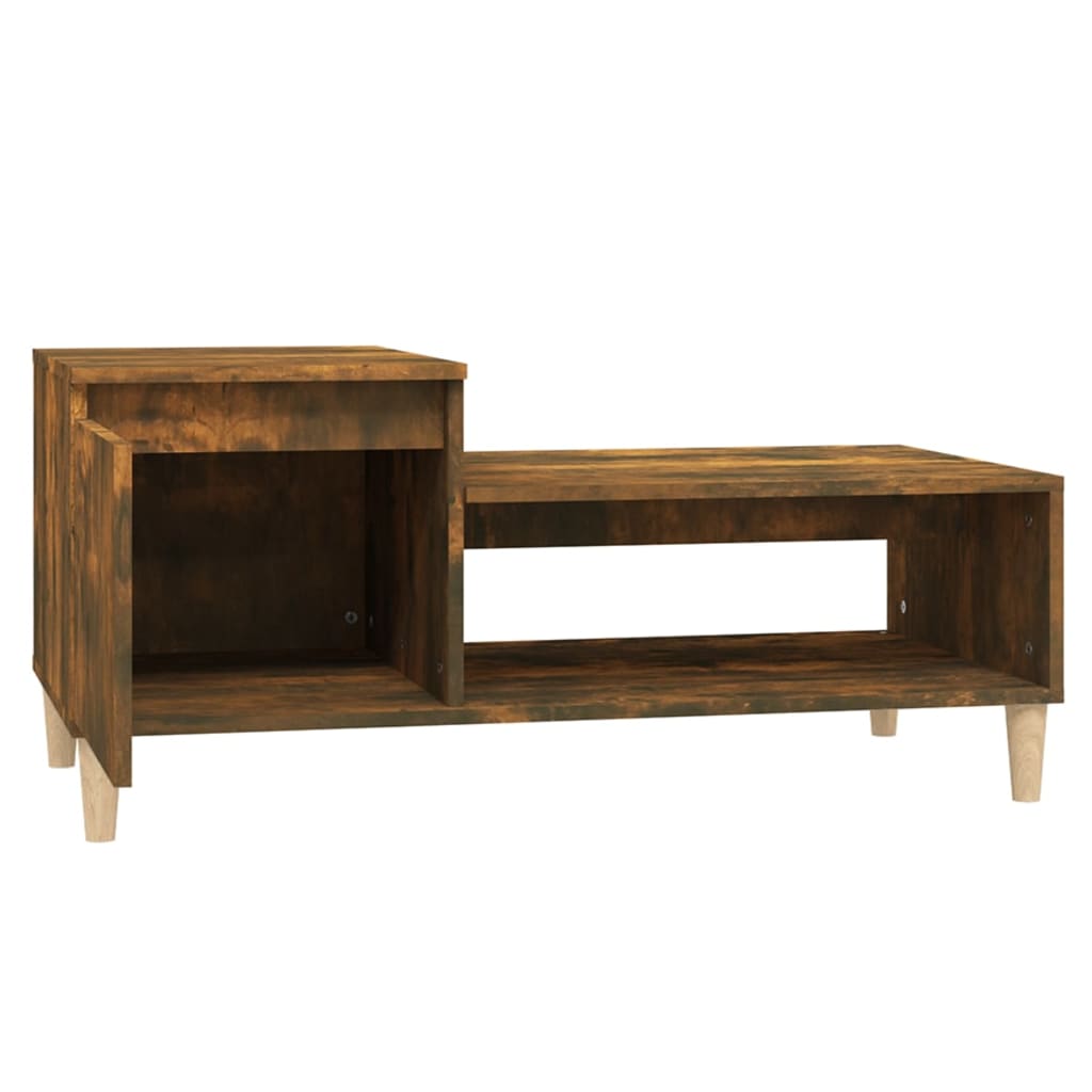 Tavolino da Salotto Rovere Fumo 100x50x45 cm Legno Multistrato - homemem39