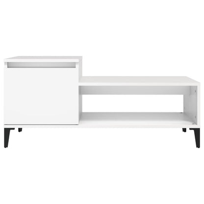 Tavolino da Salotto Bianco 100x50x45 cm in Legno Multistrato - homemem39