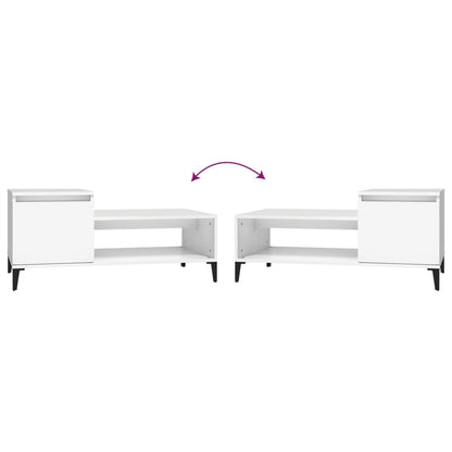 Tavolino da Salotto Bianco 100x50x45 cm in Legno Multistrato - homemem39