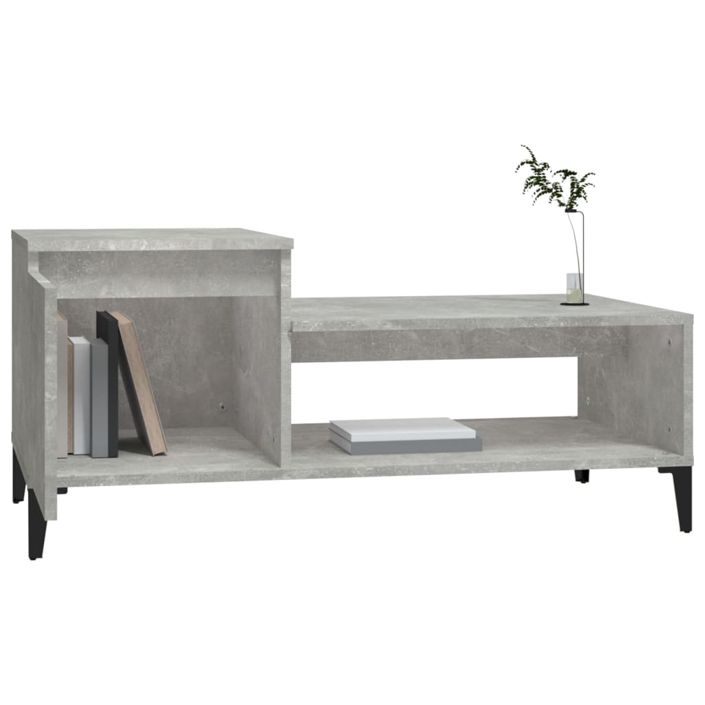 Tavolino Salotto Grigio Cemento 100x50x45 cm Legno Multistrato - homemem39