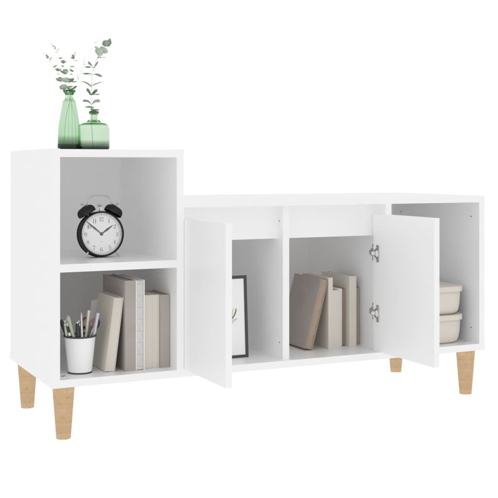 Mobile Porta TV Bianco 100x35x55 cm in Legno Multistrato - homemem39