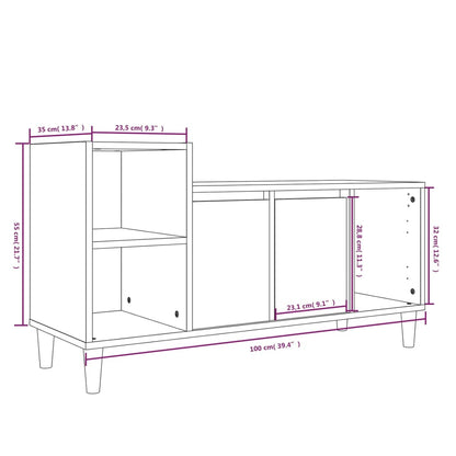 Mobile Porta TV Bianco 100x35x55 cm in Legno Multistrato - homemem39