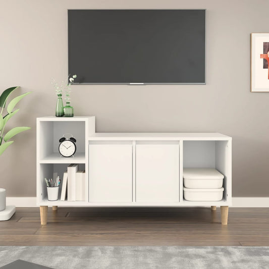 Mobile Porta TV Bianco 100x35x55 cm in Legno Multistrato - homemem39