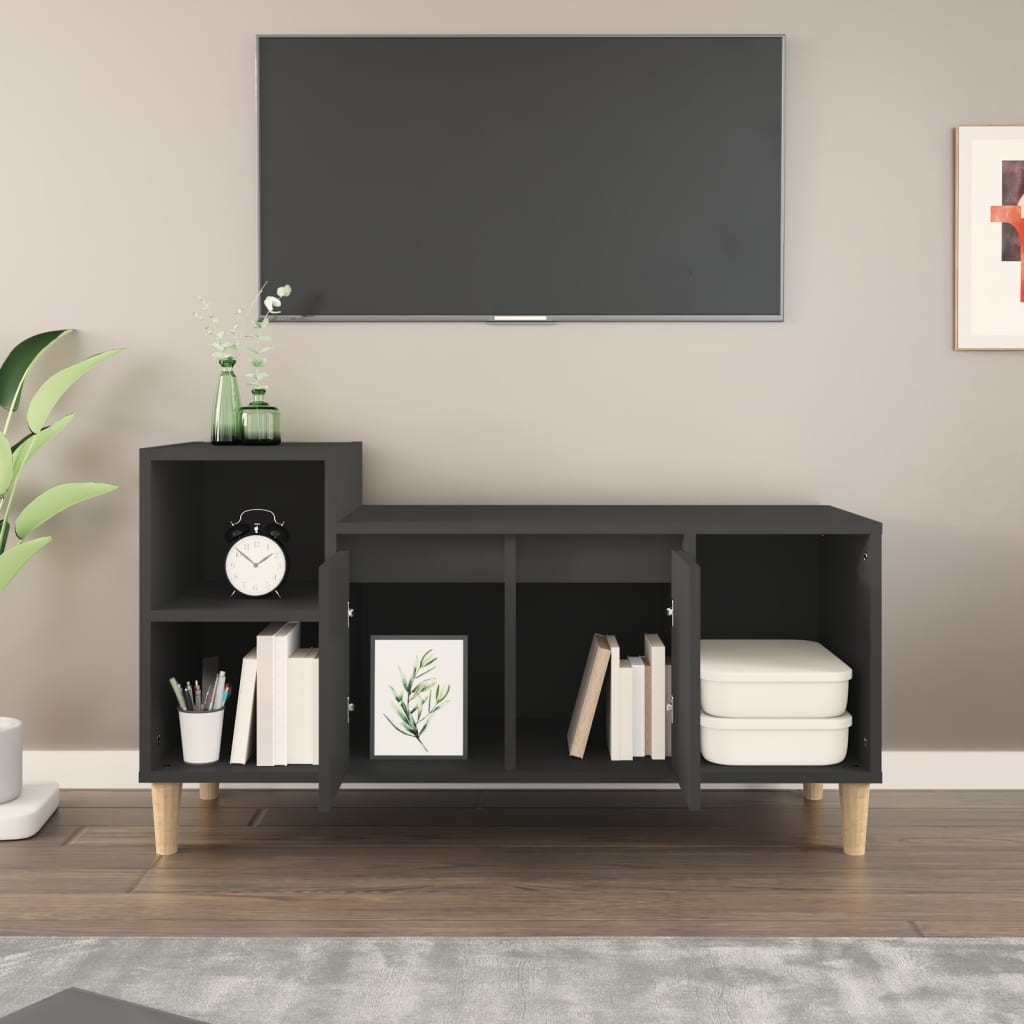 Mobile Porta TV Nero 100x35x55 cm in Legno Multistrato - homemem39