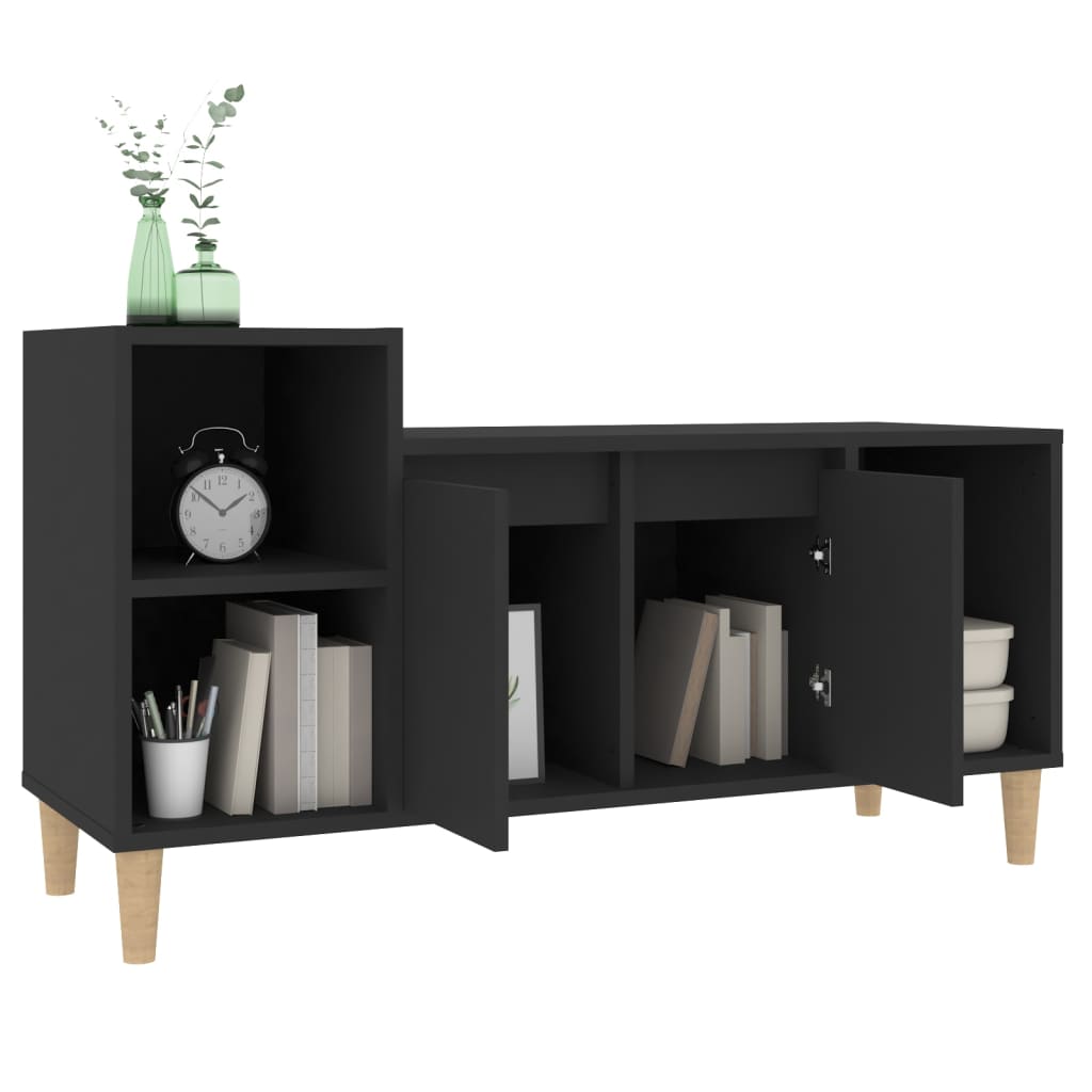 Mobile Porta TV Nero 100x35x55 cm in Legno Multistrato - homemem39