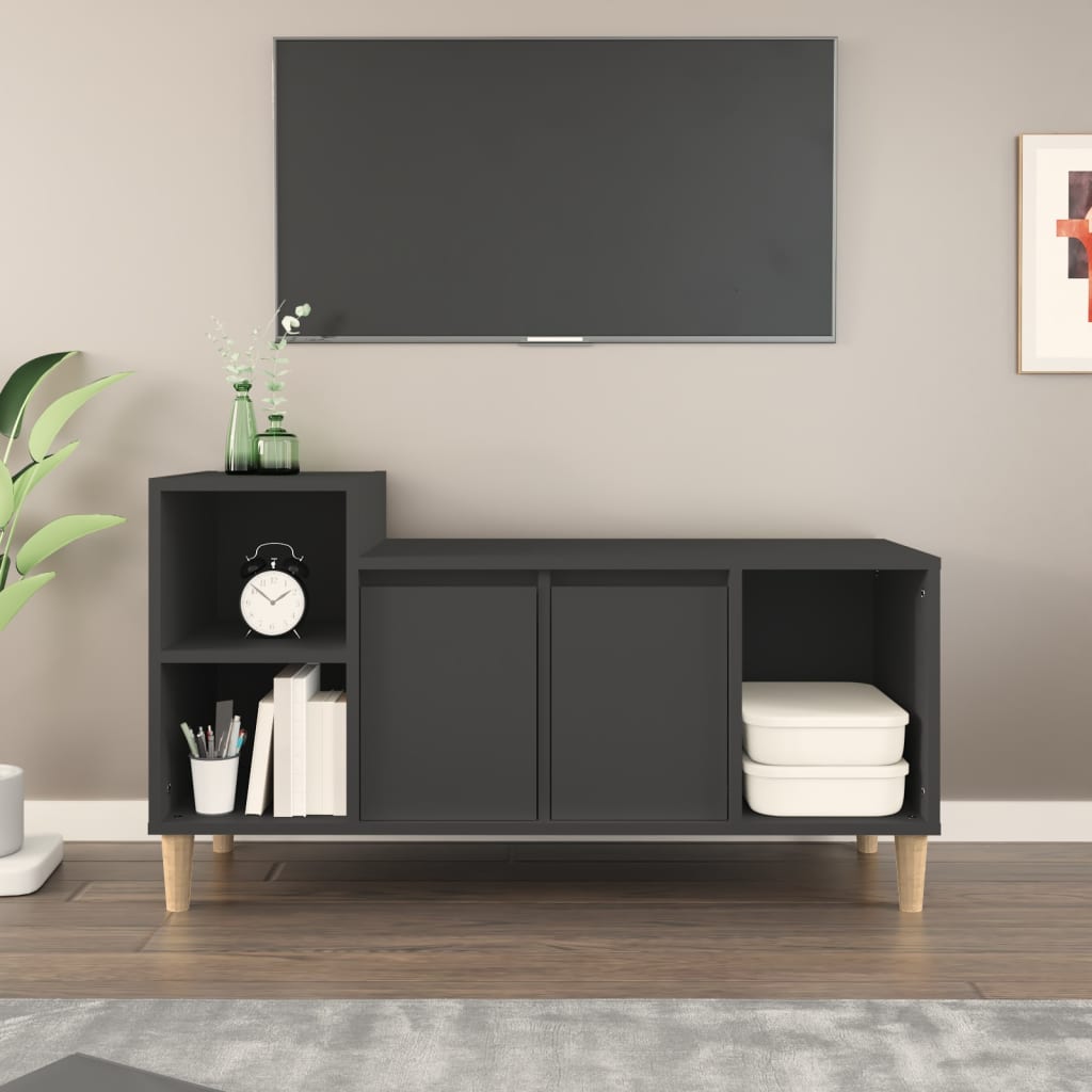 Mobile Porta TV Nero 100x35x55 cm in Legno Multistrato - homemem39