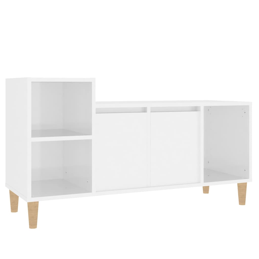 Mobile Porta TV Bianco Lucido 100x35x55 cm in Legno Multistrato - homemem39