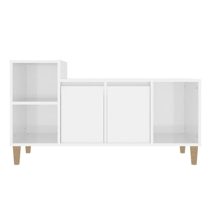 Mobile Porta TV Bianco Lucido 100x35x55 cm in Legno Multistrato - homemem39