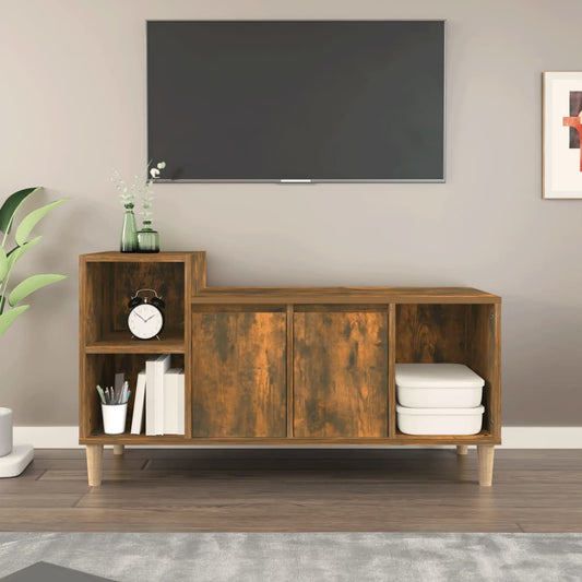 Mobile TV Rovere Fumo 100x35x55 cm in Legno Multistrato - homemem39