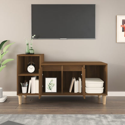 Mobile TV Rovere Marrone 100x35x55 cm in Legno Multistrato - homemem39