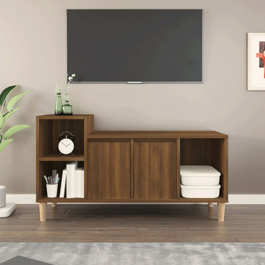 Mobile TV Rovere Marrone 100x35x55 cm in Legno Multistrato - homemem39