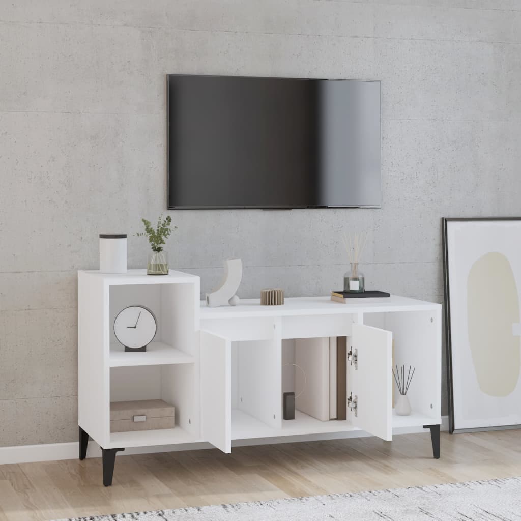 Mobile Porta TV Bianco 100x35x55 cm in Legno Multistrato - homemem39