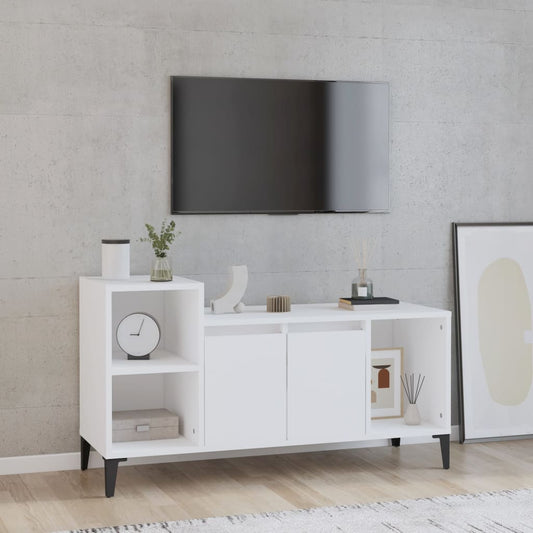 Mobile Porta TV Bianco 100x35x55 cm in Legno Multistrato - homemem39