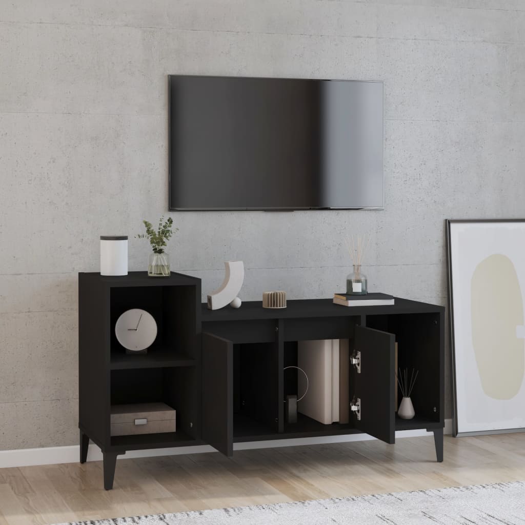 Mobile Porta TV Nero 100x35x55 cm in Legno Multistrato - homemem39