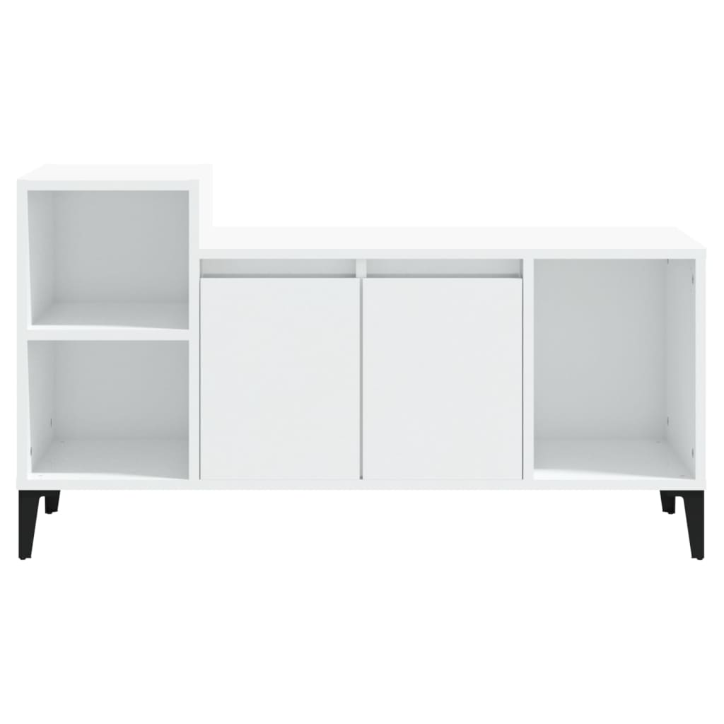 Mobile Porta TV Bianco Lucido 100x35x55 cm in Legno Multistrato - homemem39