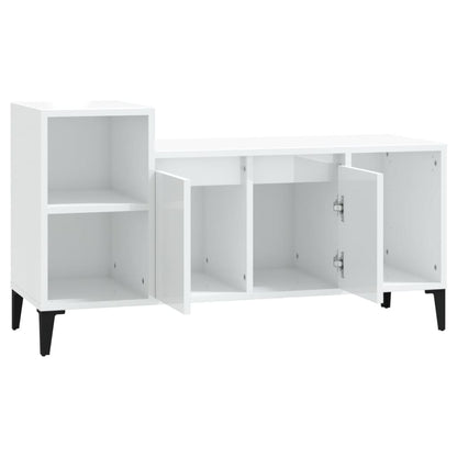 Mobile Porta TV Bianco Lucido 100x35x55 cm in Legno Multistrato - homemem39