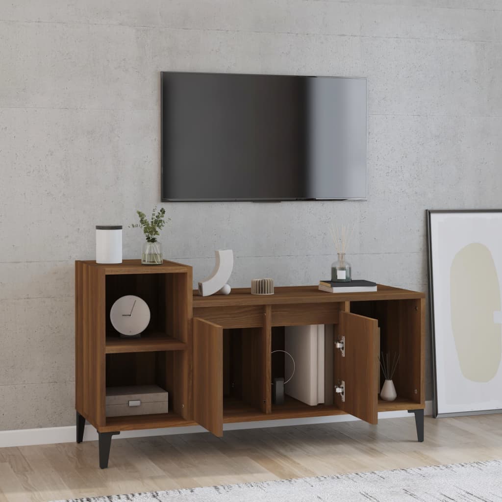 Mobile TV Rovere Marrone 100x35x55 cm in Legno Multistrato - homemem39