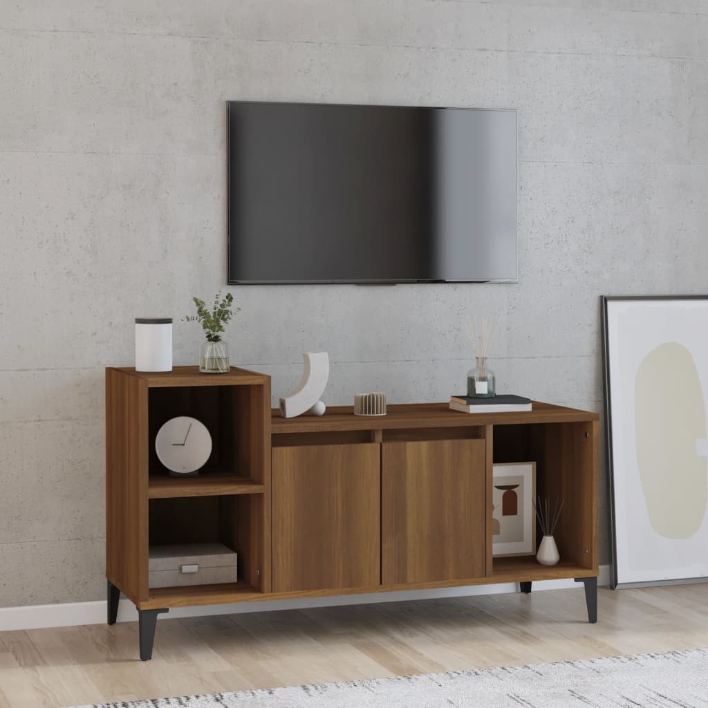 Mobile TV Rovere Marrone 100x35x55 cm in Legno Multistrato - homemem39