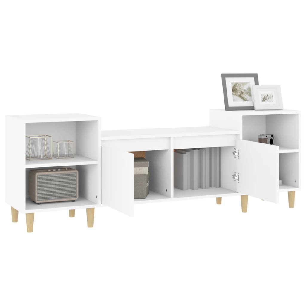 Mobile Porta TV Bianco 160x35x55 cm in Legno Multistrato - homemem39