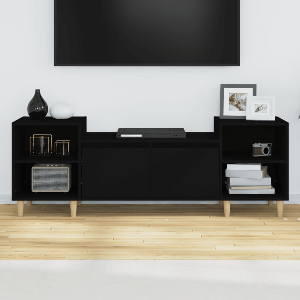 Mobile Porta TV Nero 160x35x55 cm in Legno Multistrato - homemem39