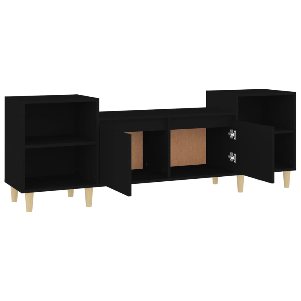 Mobile Porta TV Nero 160x35x55 cm in Legno Multistrato - homemem39