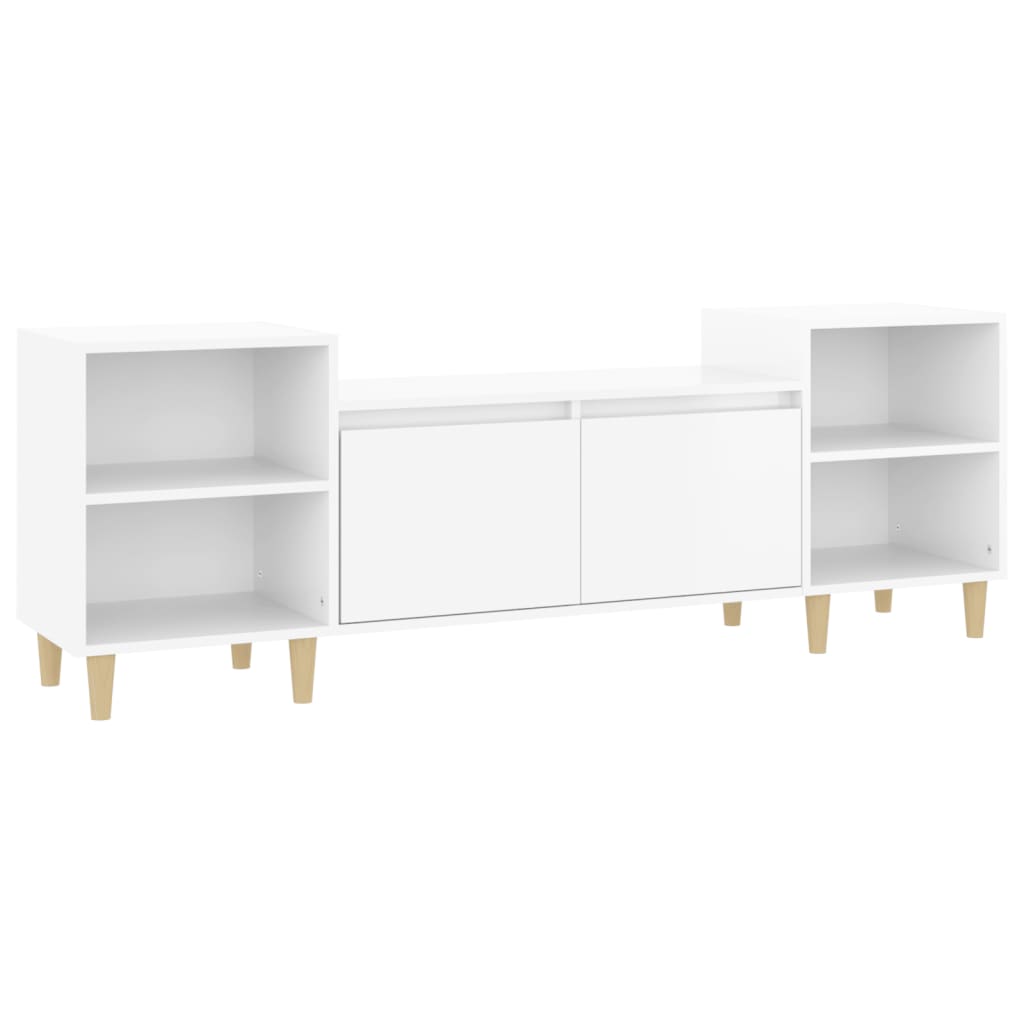 Mobile Porta TV Bianco Lucido 160x35x55 cm in Legno Multistrato - homemem39