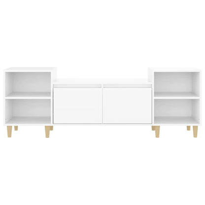 Mobile Porta TV Bianco Lucido 160x35x55 cm in Legno Multistrato - homemem39