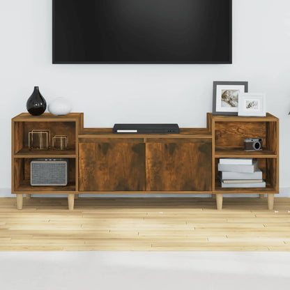 Mobile TV Rovere Fumo 160x35x55 cm in Legno Multistrato - homemem39