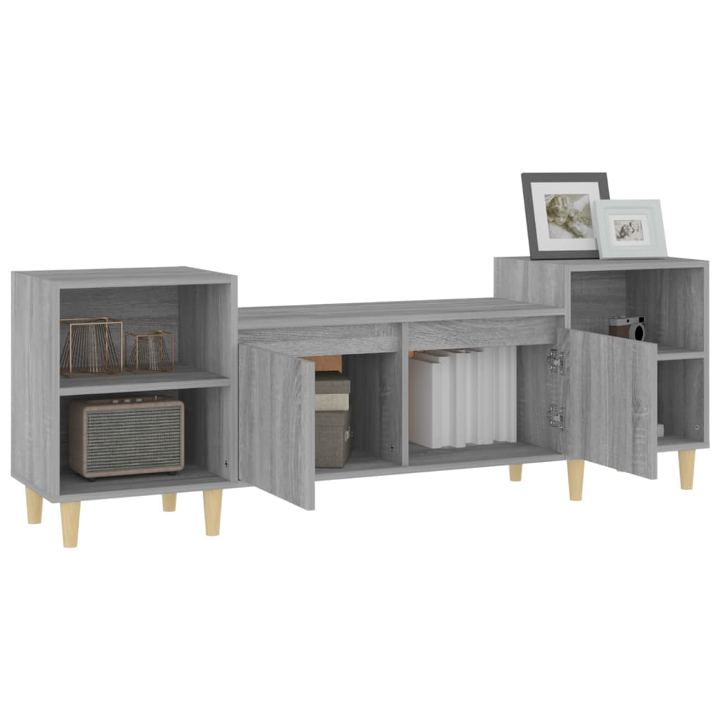 Mobile TV Grigio Sonoma 160x35x55 cm in Legno Multistrato - homemem39