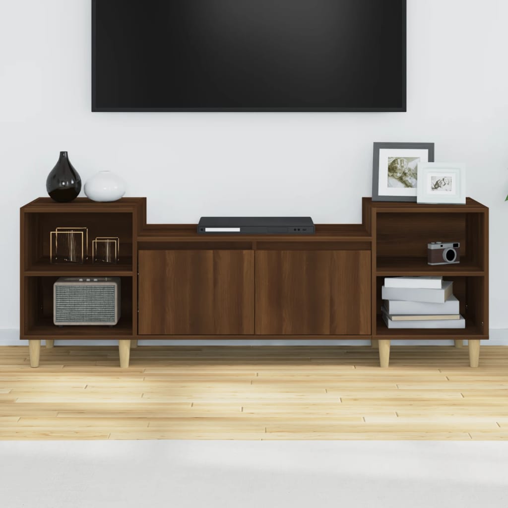 Mobile TV Rovere Marrone 160x35x55 cm in Legno Multistrato - homemem39