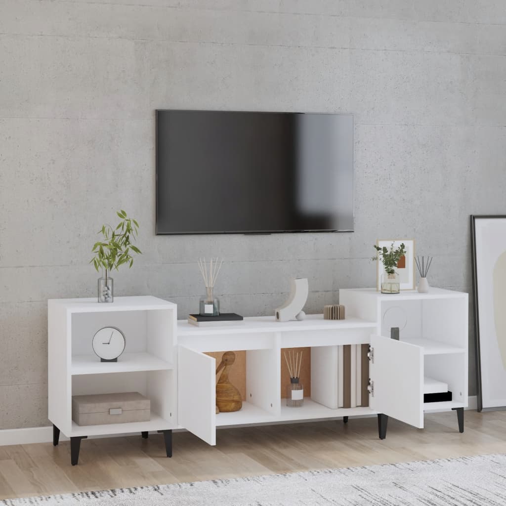 Mobile Porta TV Bianco 160x35x55 cm in Legno Multistrato - homemem39