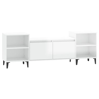 Mobile Porta TV Bianco Lucido 160x35x55 cm in Legno Multistrato - homemem39