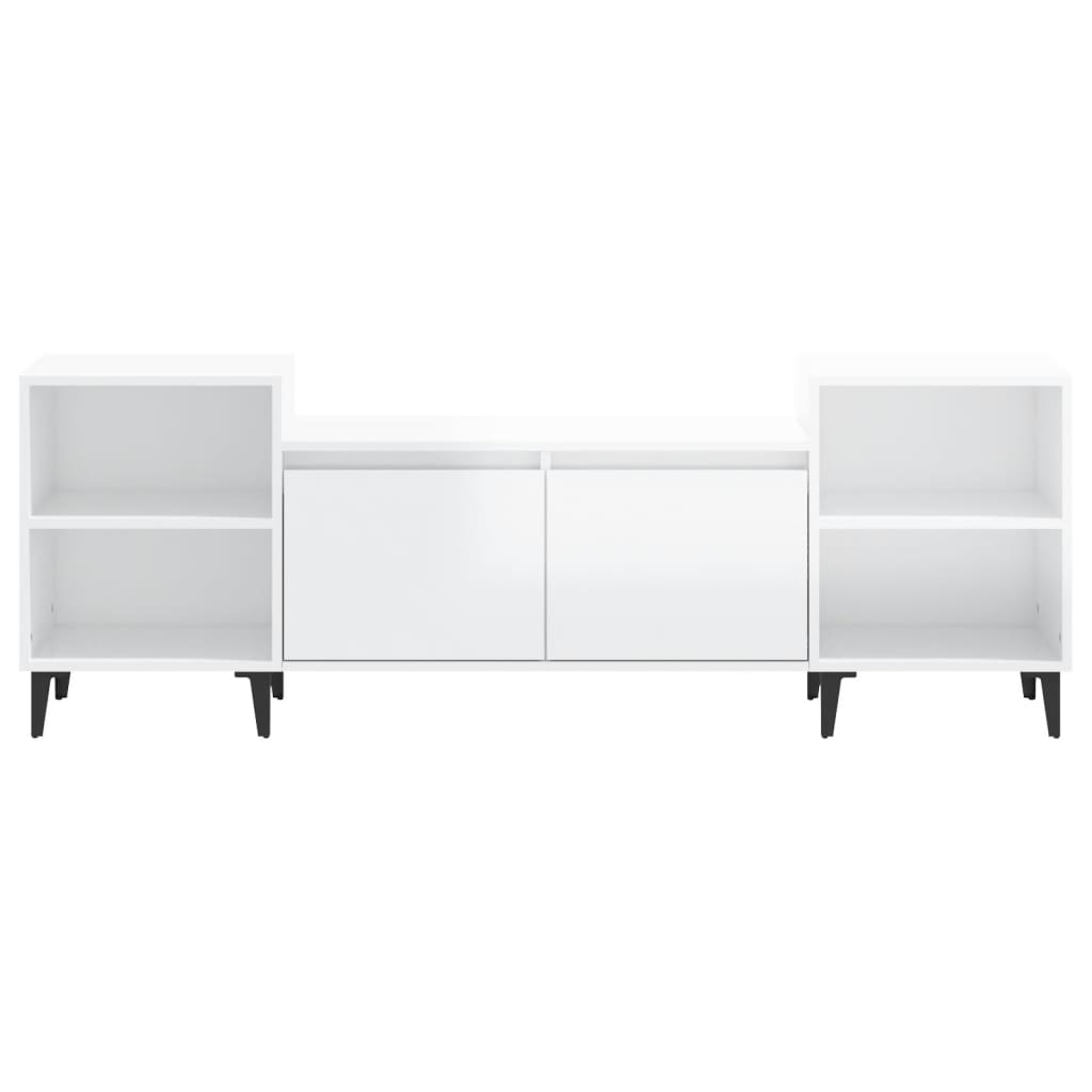 Mobile Porta TV Bianco Lucido 160x35x55 cm in Legno Multistrato - homemem39