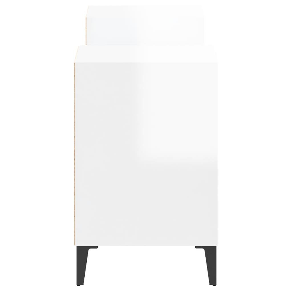 Mobile Porta TV Bianco Lucido 160x35x55 cm in Legno Multistrato - homemem39