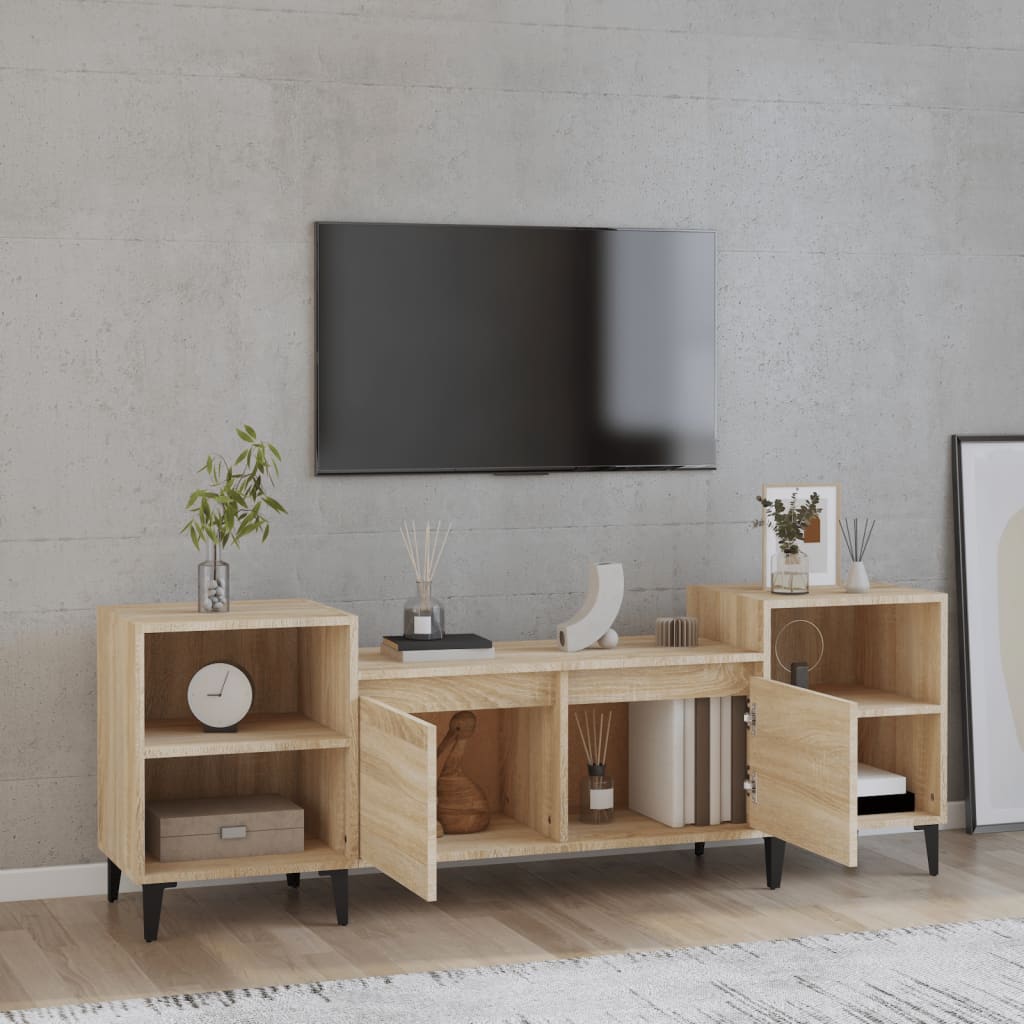 Mobile Porta TV Rovere Sonoma 160x35x55 cm Legno Multistrato - homemem39