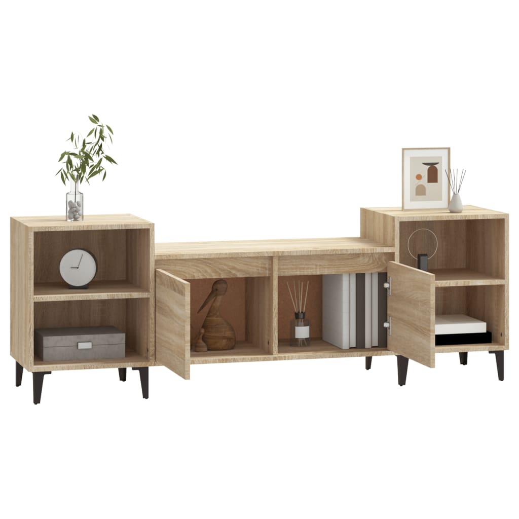 Mobile Porta TV Rovere Sonoma 160x35x55 cm Legno Multistrato - homemem39