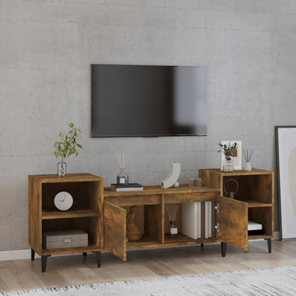 Mobile TV Rovere Fumo 160x35x55 cm in Legno Multistrato - homemem39