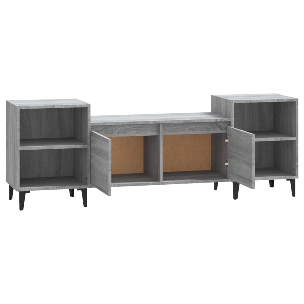 Mobile TV Grigio Sonoma 160x35x55 cm in Legno Multistrato - homemem39