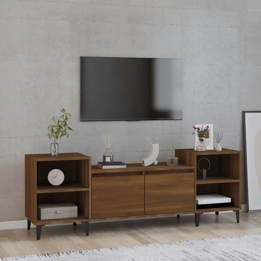 Mobile TV Rovere Marrone 160x35x55 cm in Legno Multistrato - homemem39