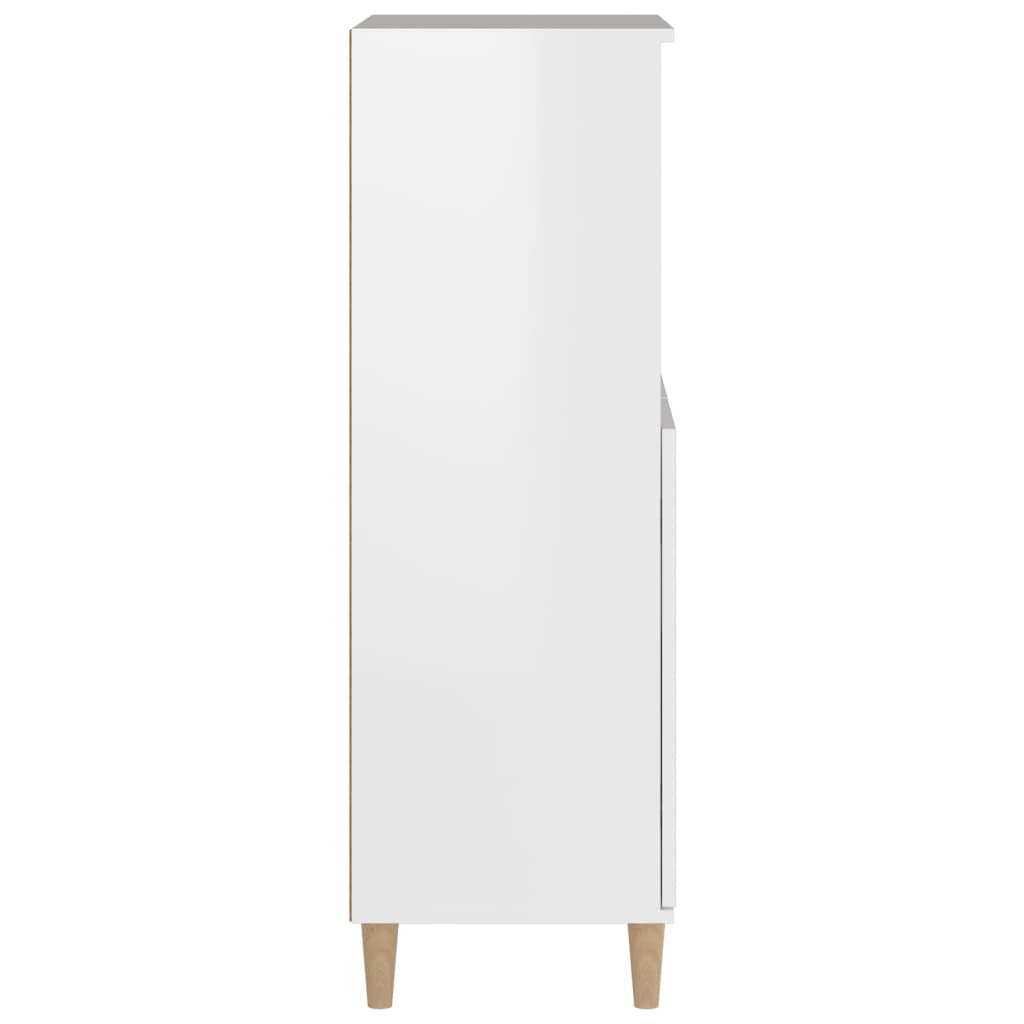 Credenza Bianco Lucido 60x36x110 cm in Legno Multistrato - homemem39