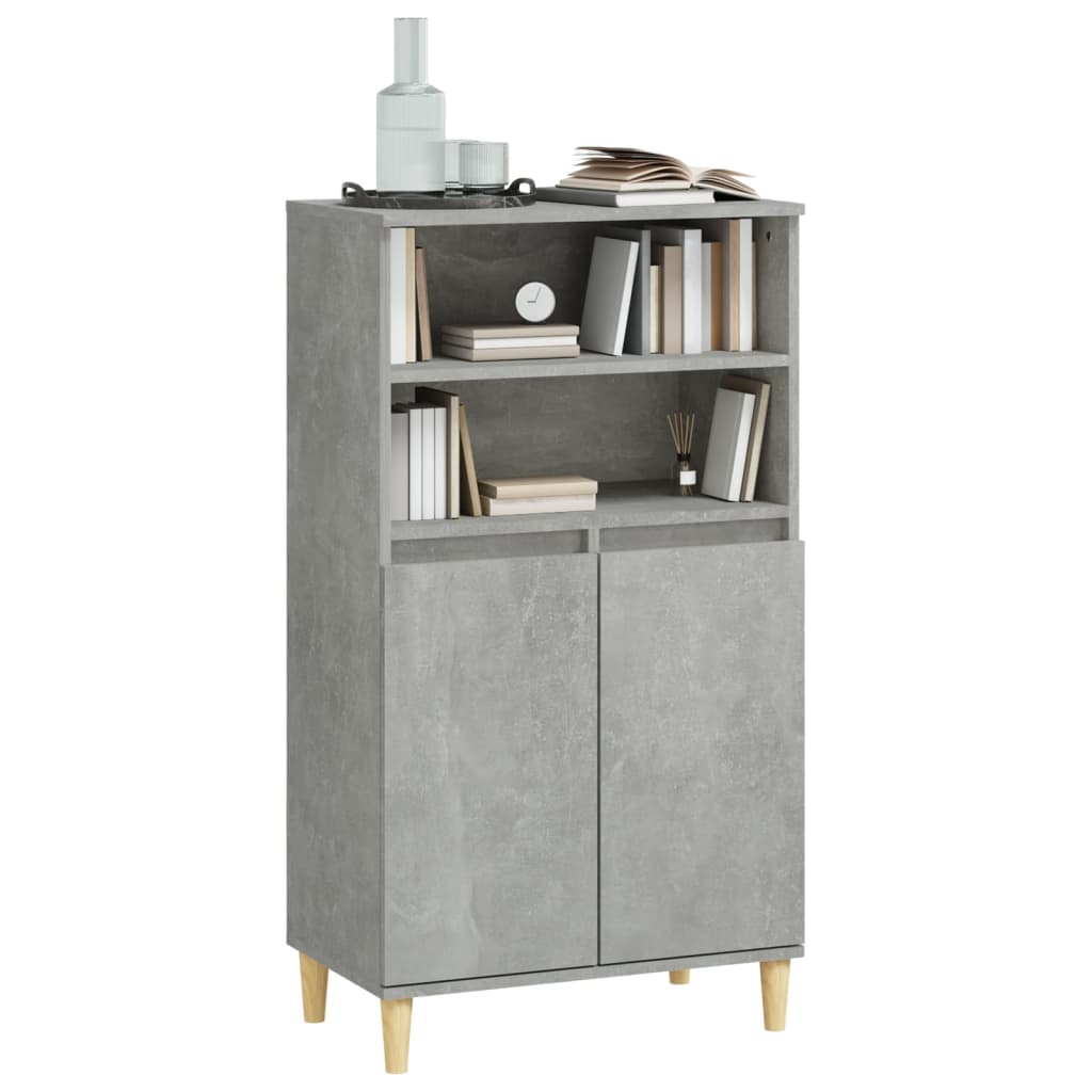 Credenza Grigio Cemento 60x36x110 cm in Legno Multistrato - homemem39